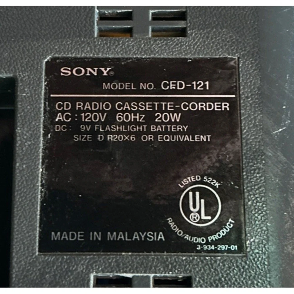 Sony Mega Bass Boombox CFD 121 With Cord Working